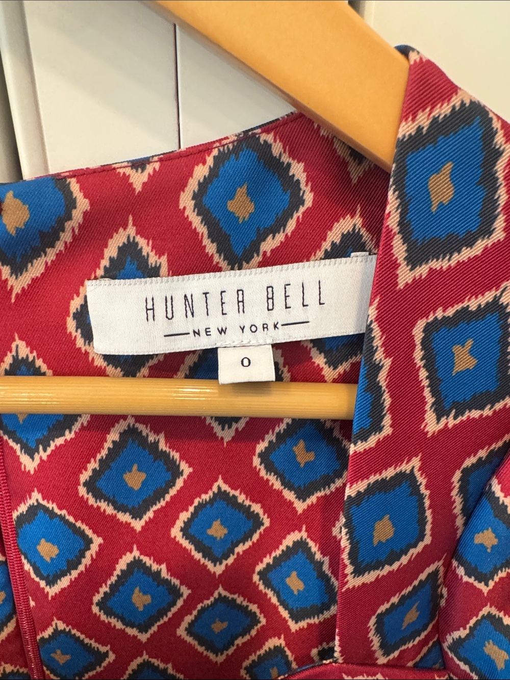 HUNTER BELL Pink-Blue Geometric Square-Neck Maxi Dress - Picture 7 of 7